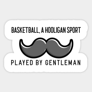 Funny Basketball And Moustache Design Sticker